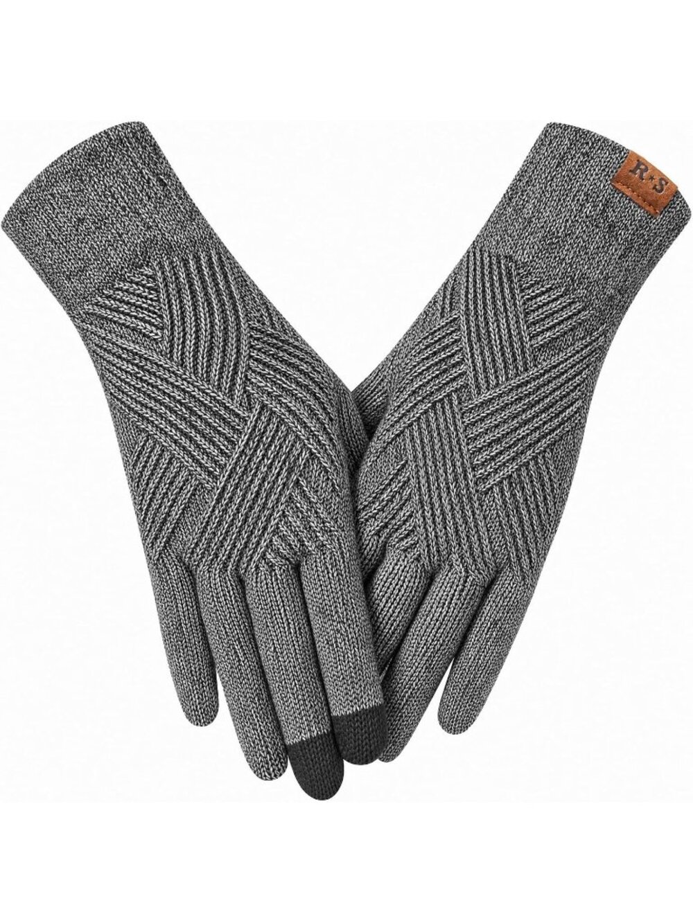 〽️Women's Charcoal Gray High Stretch Warm Christmas Gift Winter Acrylic Glove